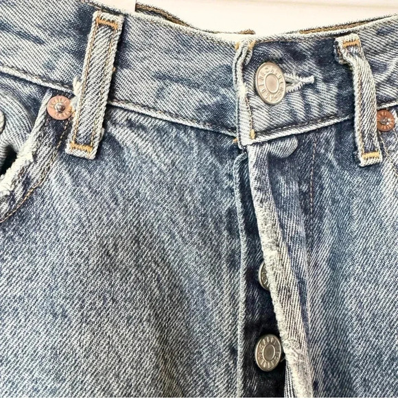 NWT AGOLDE Lana Straight Leg Jeans Denim High Rise Rips in Backdrop - Picture 12 of 16